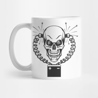 Smiling Skull and Car battery Mug